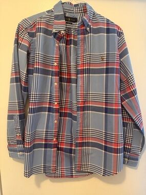 Ralph Lauren Blue, Red & Navy Plaid Button-Up Shirt